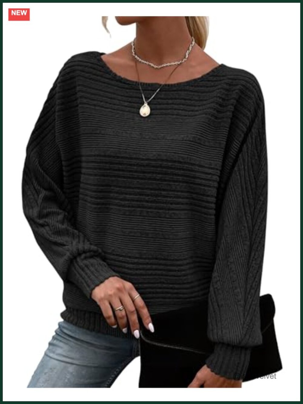 Lightweight Loose Fit Boat Neck Tunic Sweater - 95% Polyester 5% Elastane -